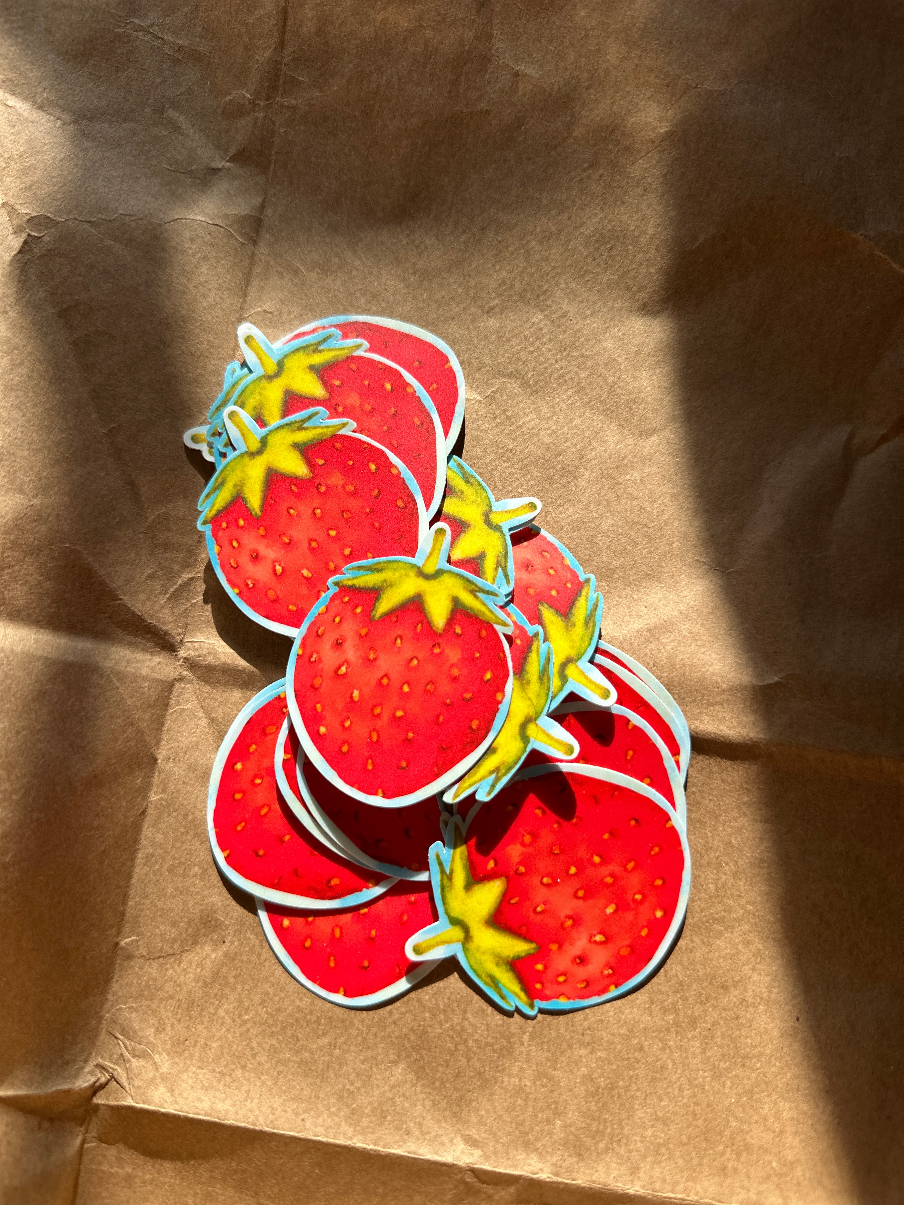 Single Strawberry Sticker